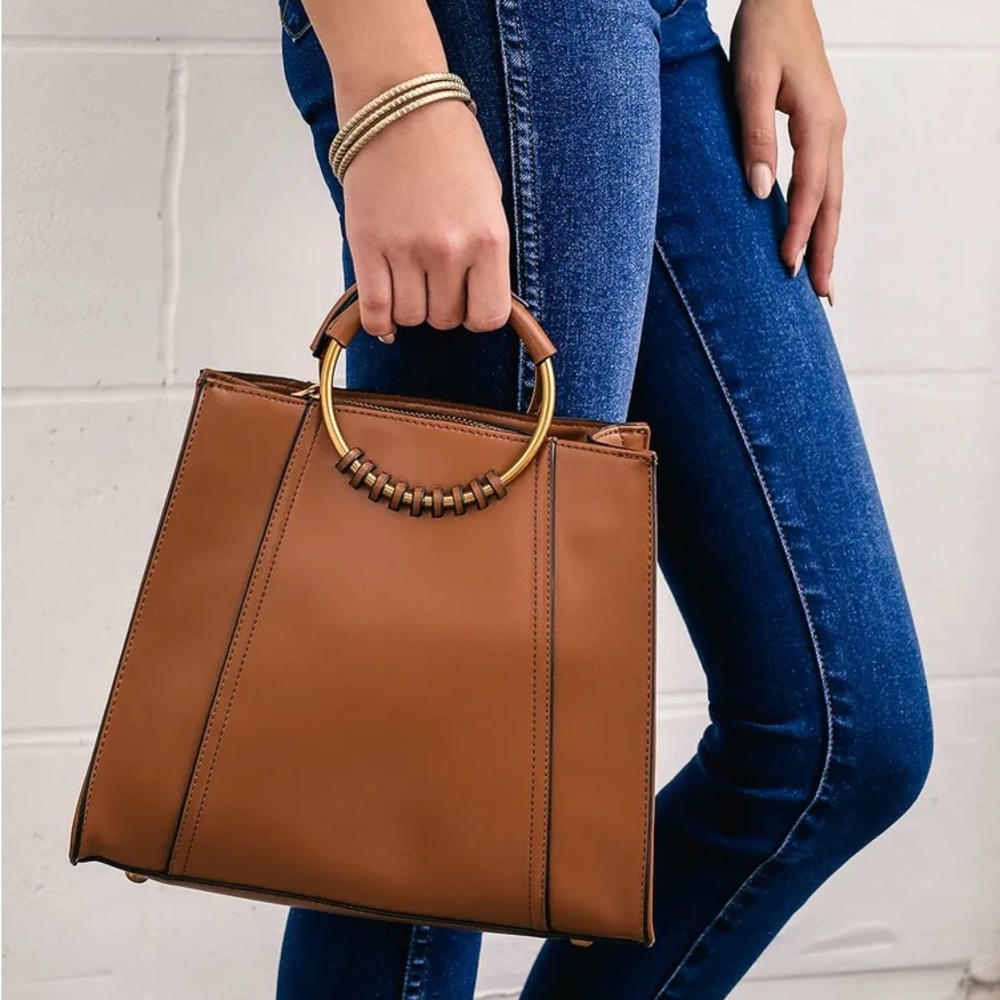 Faux Leather Satchel